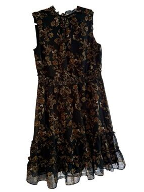 Drew green Fern Floral Ruffle Sleeveless Dress
